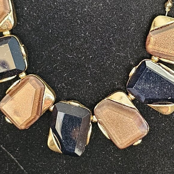 FINAL SALE - Vintage Charming Charlie Statement Necklace - Black and Brown - Picture 4 of 8